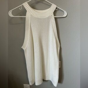 Old Navy White Sleeveless Turtleneck Sweater